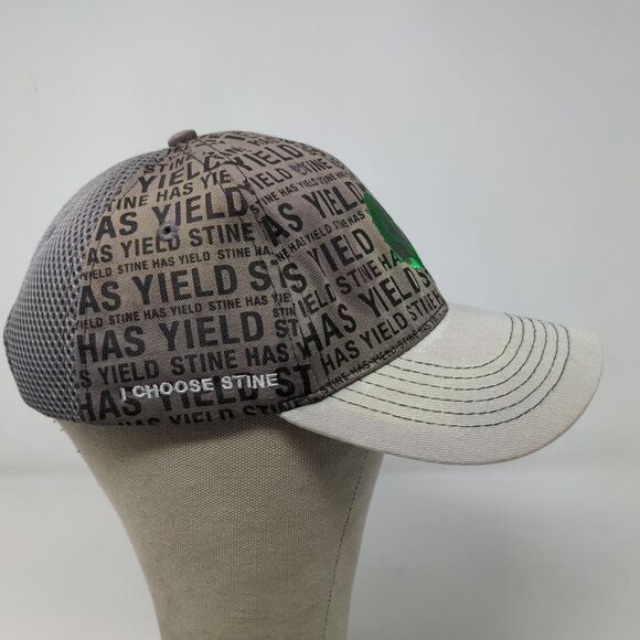 Stine Men's Strapback Hat Tan Gray Embroidered Logo Farmer Seed - Picture 6 of 11